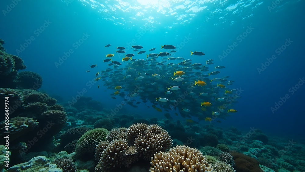 Naklejka premium Collective motion and vibrant ecosystem are the central focus of a detailed composition