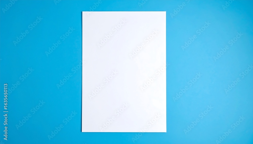Blank white sheet of paper on a vibrant blue background (1) Blank white sheet of paper on a vibrant blue background (1)