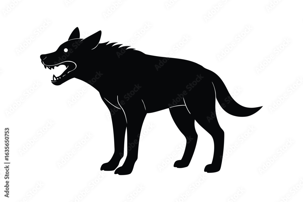Obraz premium Black silhouette art illustration of a hyena.eps