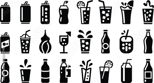 Soft Drinks Collection – 12/16 Solid Black Silhouette