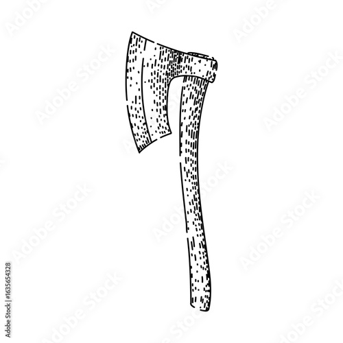 war axe medieval sketch hand drawn vector