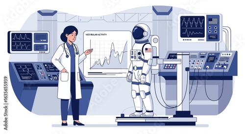Astronaut Candidate Examined in Medical Lab for Vestibular System Evaluation