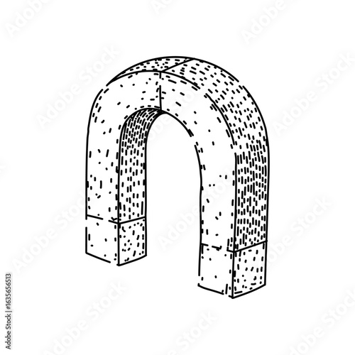 ferromagnetism magnet sketch hand drawn vector