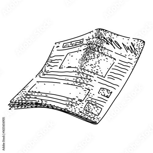 reporters newspaper sketch hand drawn vector