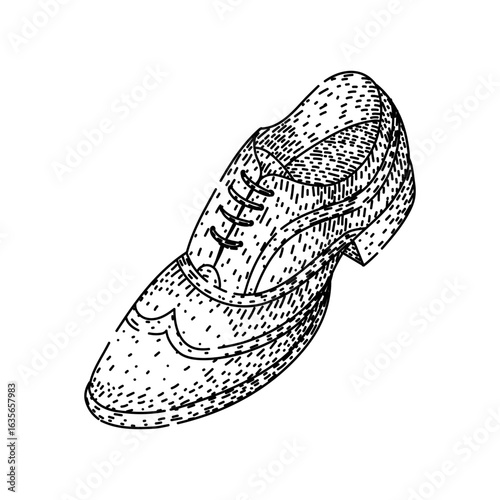 durable shoe leather sketch hand drawn vector