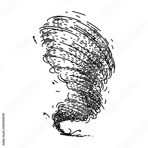 funnel tornado sketch hand drawn vector