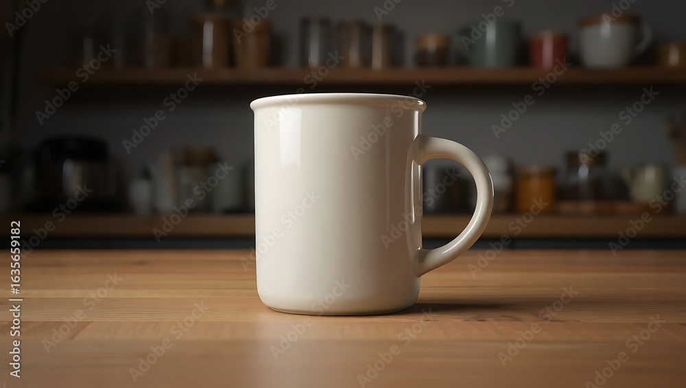 Fototapeta premium Empty Cream-Colored Mug 