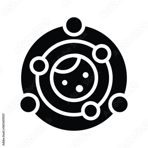 Well crafted glyph icon of planetary orbit path