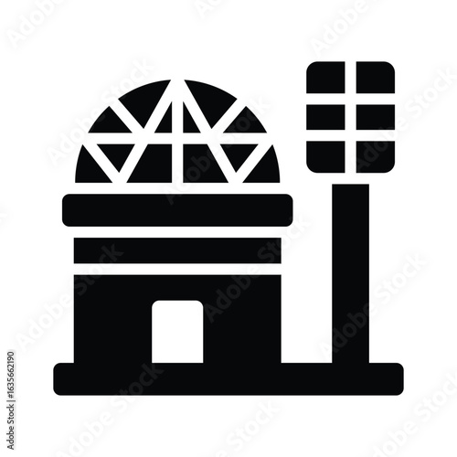 A trendy glyph icon of protective life dome
