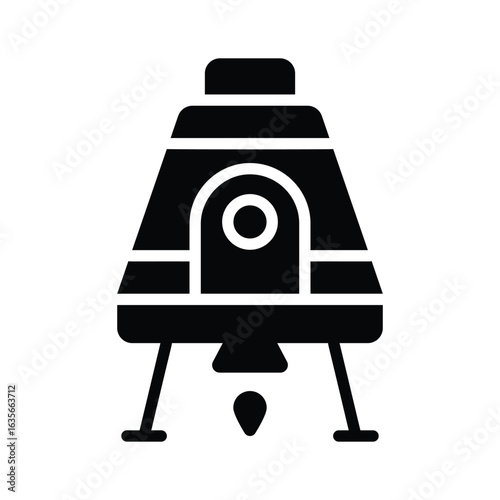 A modern glyph icon of space capsule vessel