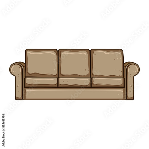 chaise couch leather cartoon vector illustration