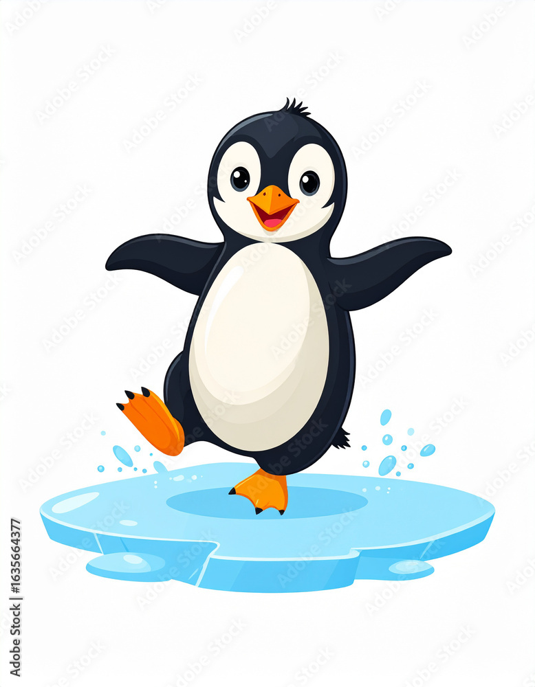 Naklejka premium penguin on snow