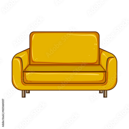 vintage couch leather cartoon vector illustration