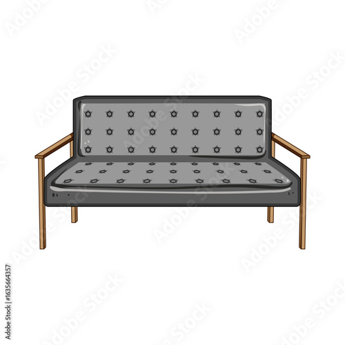 modern couch leather cartoon vector illustration