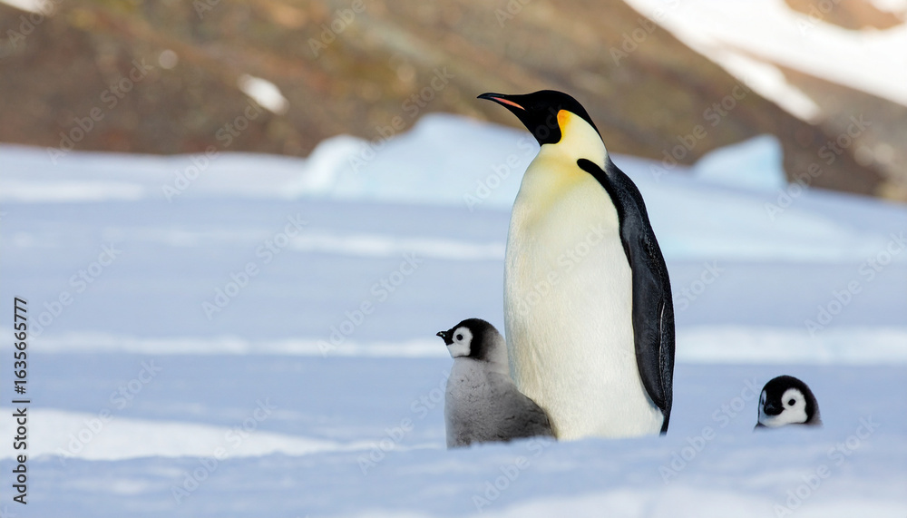 Fototapeta premium penguin on the snow