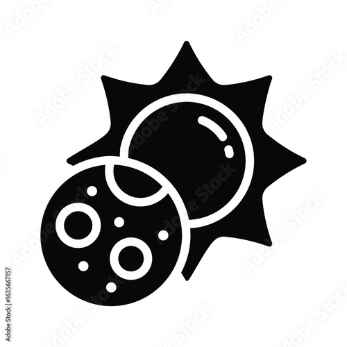 Easy to edit glyph icon of solar eclipse