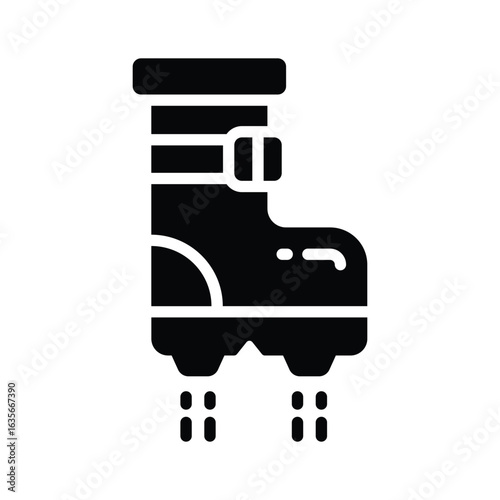 A captivating glyph icon of flying astronaut boot