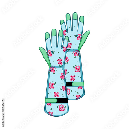 thornproof garden glove cartoon vector illustration