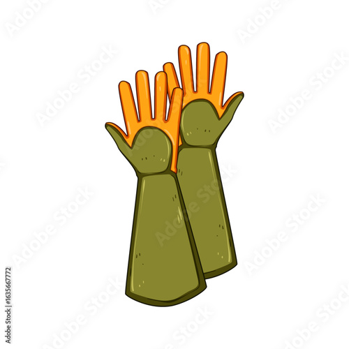 washable garden glove cartoon vector illustration