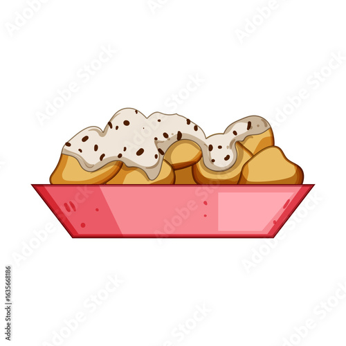 honey greek loukoumades cartoon vector illustration