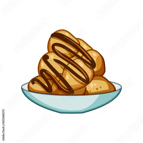 sweet greek loukoumades cartoon vector illustration