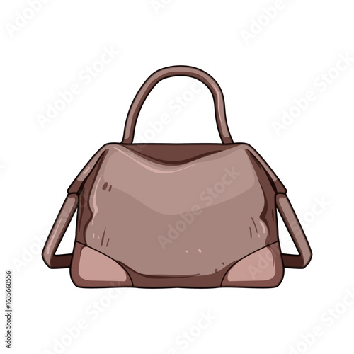 crossbody handbag woman leather cartoon vector illustration