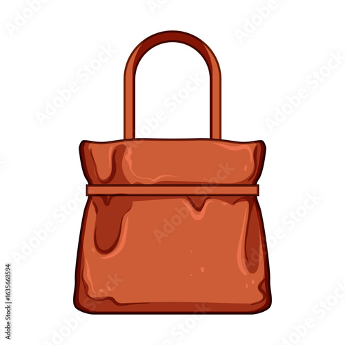 tote handbag woman leather cartoon vector illustration