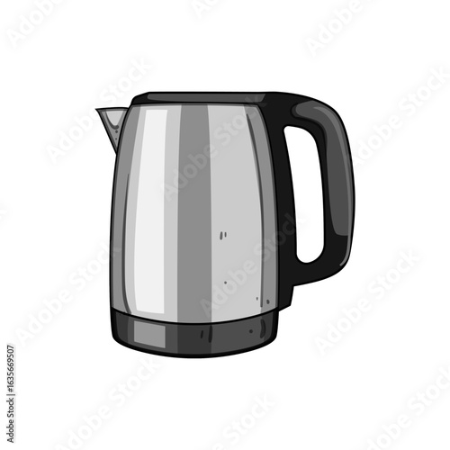 fast kettle electric cartoon vector illustration