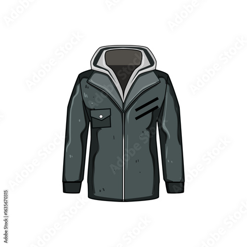 suede leather jacket male cartoon vector illustration