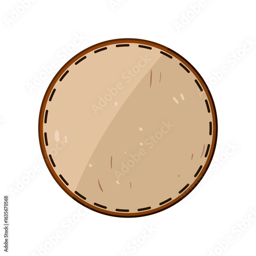embossed leather patch cartoon vector illustration
