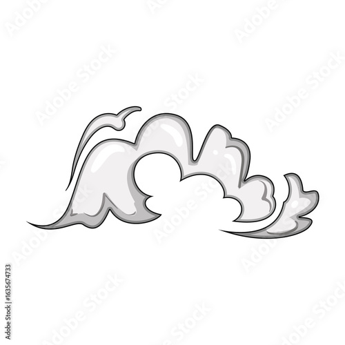 acceleration speed smoke cloud cartoon vector illustration