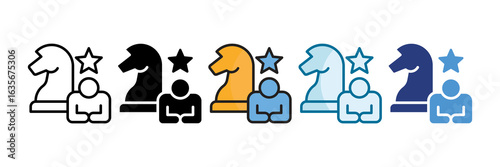 Leadership Strategy Icon Set Multiple Style Collection