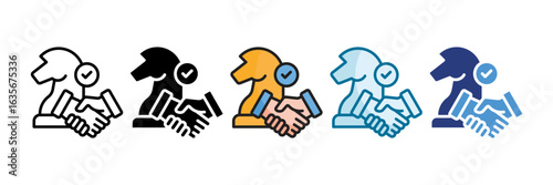 Strategic Alliance Icon Set Multiple Style Collection