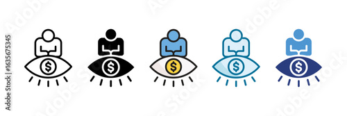 Corporate Vision Icon Set Multiple Style Collection