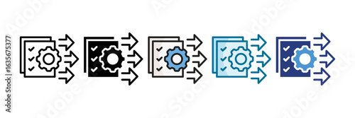 Execution Plan Icon Set Multiple Style Collection