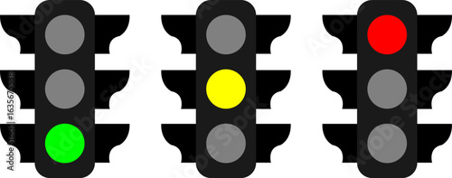 set of traffic lights, Traffic light sign icon vector 