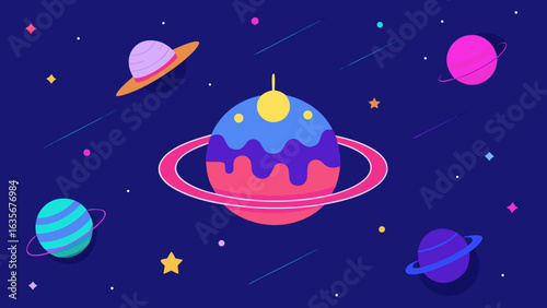 birthday planetarium with spinning stars
