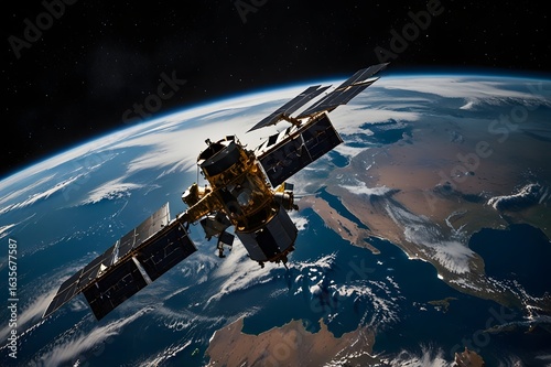 Wallpaper Mural Space satellite over the planet earth. Space satellite orbiting the earth Torontodigital.ca