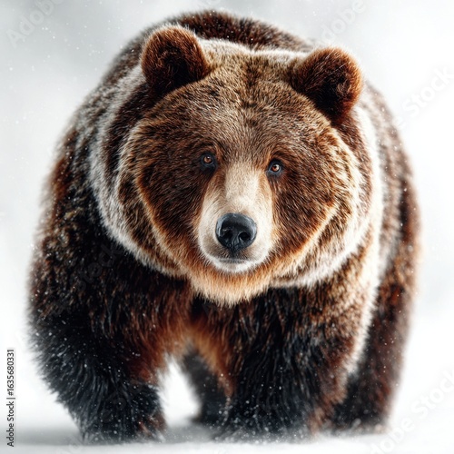Wallpaper Mural Grizzly Bear on White Background - Majestic Wildlife Torontodigital.ca