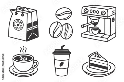 vector illustration of a set of household appliances
