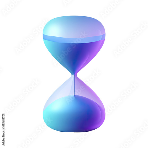 Abstract hourglass, gradient blue,  3D render