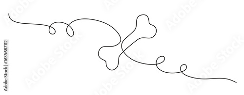 continuous line art of an isolated bone with a white background. world osteoporosis day.