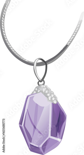 A striking amethyst and silver pendant with a natural rough-cut stone, perfect for a bohemian, earthy, and artistic look.