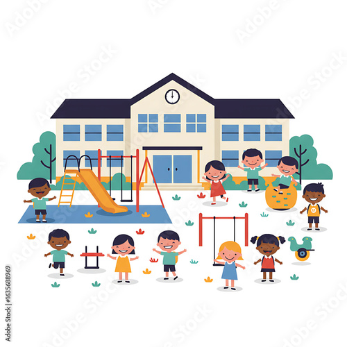 family in front of house