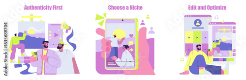 Creative Process Steps in Vector Illustration Design