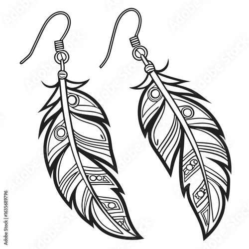 A pair of large, detailed silver feather dangle earrings, perfect for a bold, western-inspired, and charming fashion statement.