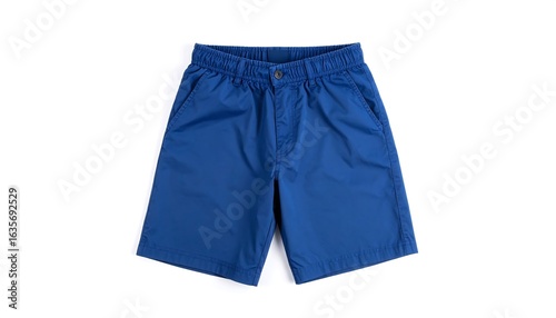 Navy blue shorts on white background