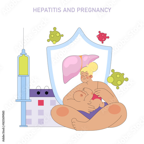 Breastfeeding and Hepatitis Protection Illustration