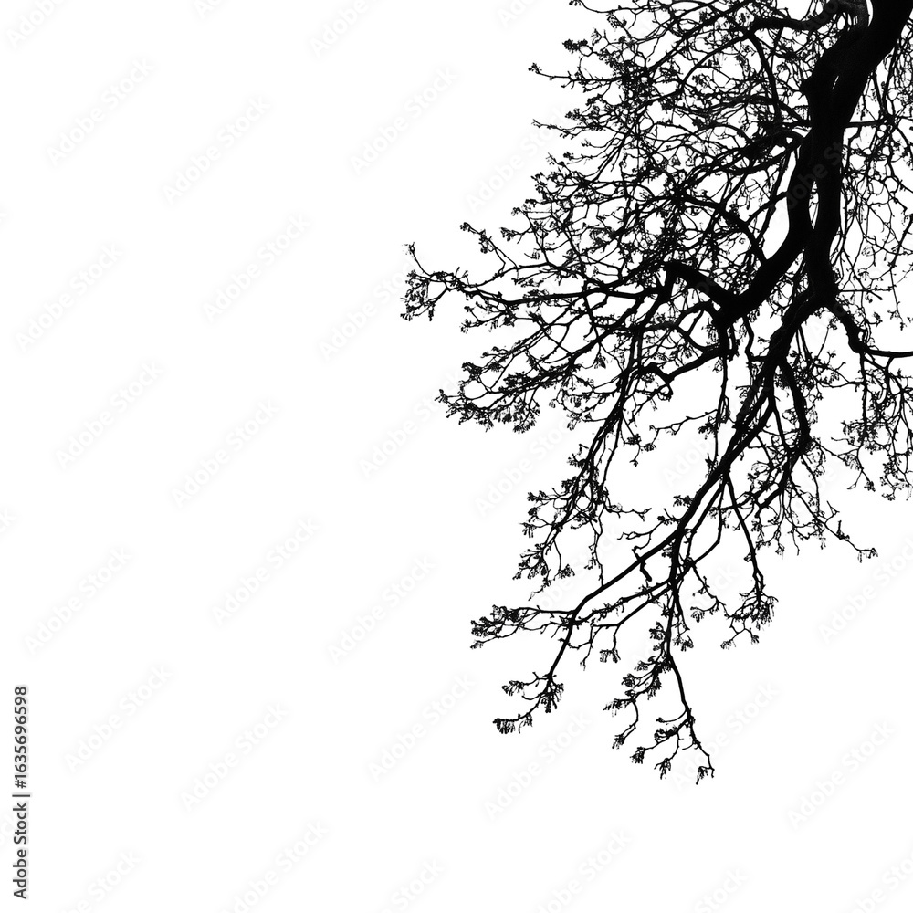 Fototapeta premium tree silhouette isolated on white