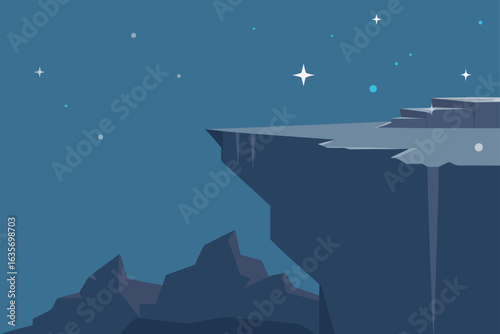 Minimal Cliff Background With Sparkles